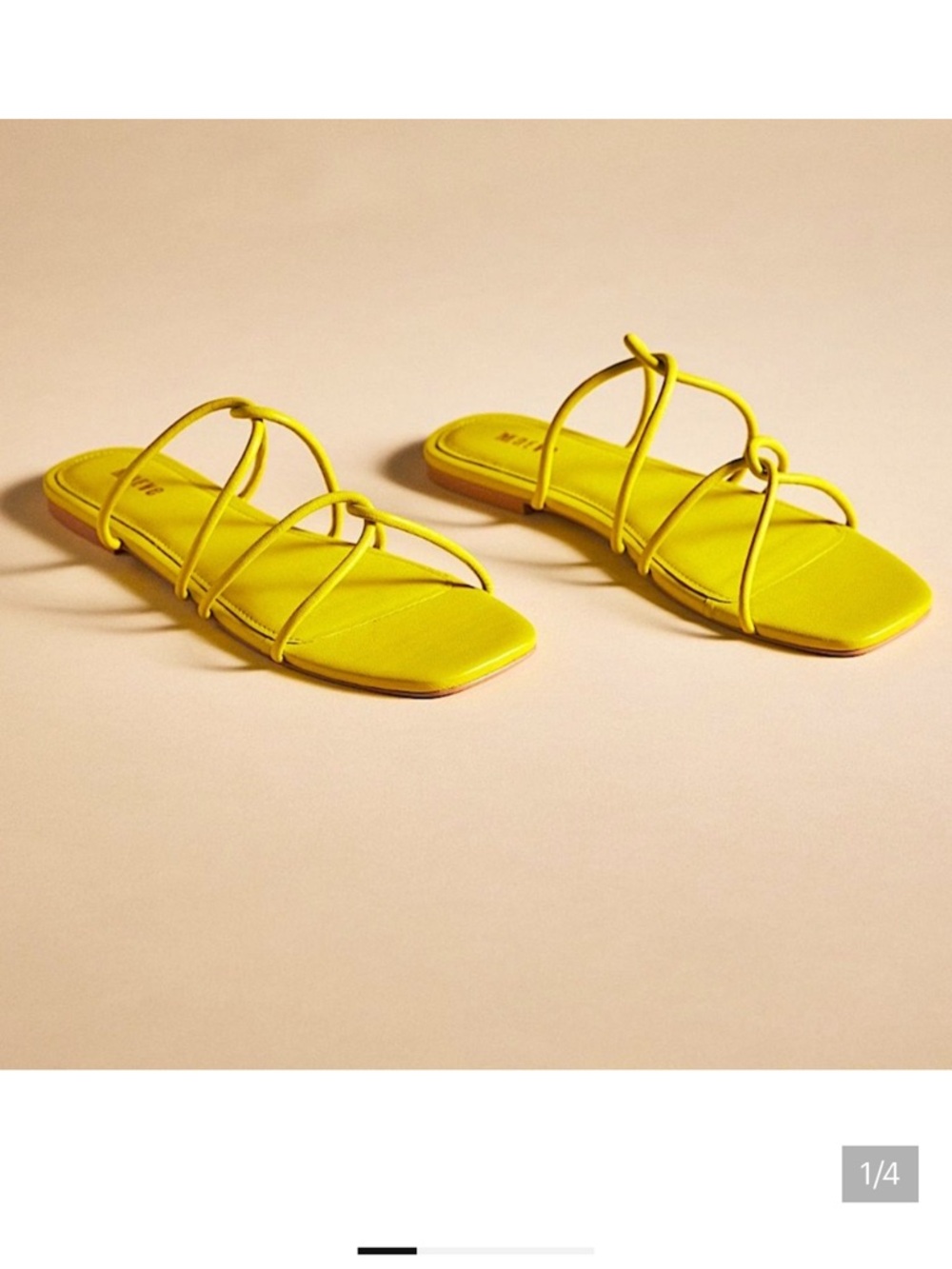 Maeve Strappy Flats Sandals Yellow size 8 spring summer slip on Anthropologie - Picture 6 of 6